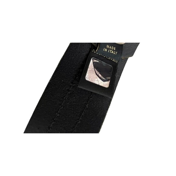 Vtg Roberto Cavalli Ittierre Italian Dark Brown Leather Belt w Rhinestone Buckle - Picture 7 of 11